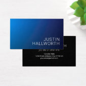 Modern donkerblauw verloop & minimale bewerkbare t visitekaartje (Bureau)