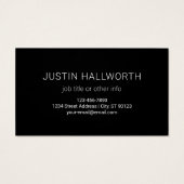 Modern donkerblauw verloop & minimale bewerkbare t visitekaartje (Achterkant)