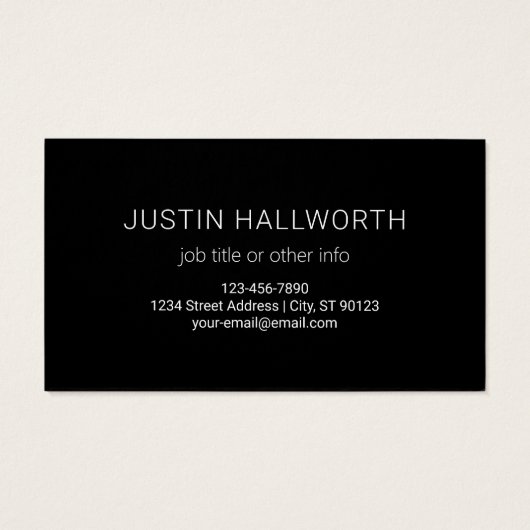 Modern donkerblauw verloop & minimale bewerkbare t visitekaartje (Achterkant)