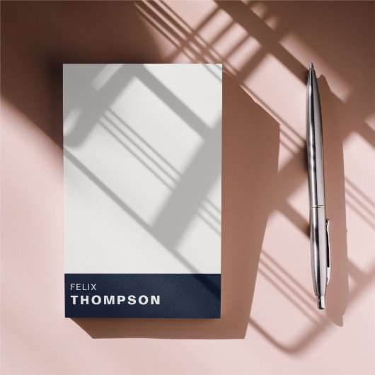 Modern Donkerblauw & Wit Rook Professioneel Post-it® Notes