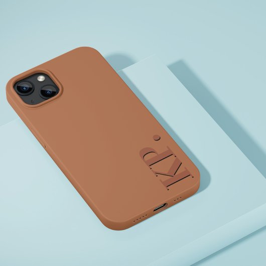 Modern donkerbruin initiaal minimaal hedendaags Case-Mate iPhone case