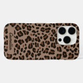 Modern donkerbruin luipaard cheetah patroon Case-Mate iPhone case (Achterkant (horizontaal))