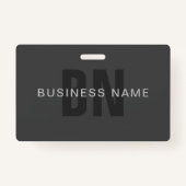 Modern donkergrijs Bewerkbare Monogram Design Sjab Badge (Voorkant)