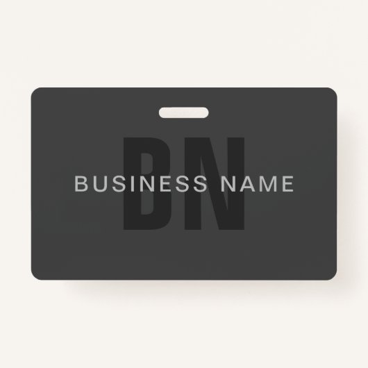 Modern donkergrijs Bewerkbare Monogram Design Sjab Badge (Voorkant)