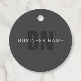 Modern donkergrijs Bewerkbare Monogram Design Sjab Bedankjes Labels