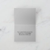 Modern donkergrijs Bewerkbare Monogram Design Sjab Bedankkaart (Binnen)