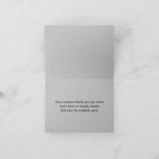 Modern donkergrijs Bewerkbare Monogram Design Sjab Bedankkaart (Binnen)