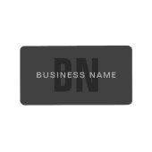 Modern donkergrijs Bewerkbare Monogram Design Sjab Etiket (Voorkant)