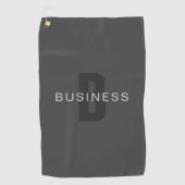 Modern donkergrijs Bewerkbare Monogram Design Sjab Golfhanddoek (Voorkant)