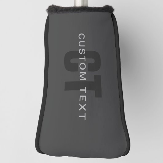 Modern donkergrijs Bewerkbare Monogram Design Sjab Golfheadcover (Draai 90)