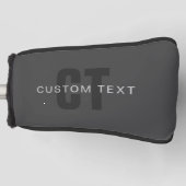 Modern donkergrijs Bewerkbare Monogram Design Sjab Golfheadcover (Voorkant)