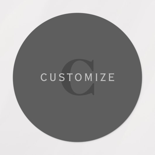 Modern donkergrijs Bewerkbare Monogram Design Sjab Labels (Design 1)