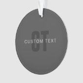 Modern donkergrijs Bewerkbare Monogram Design Sjab Ornament (voorkant)