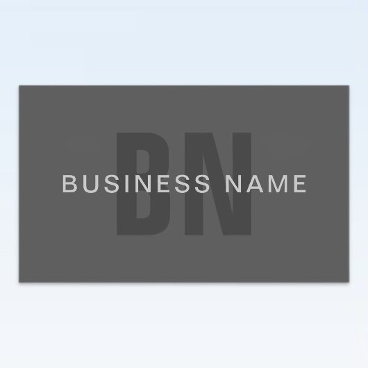 Modern donkergrijs Bewerkbare Monogram Design Sjab Rechthoekige Sticker