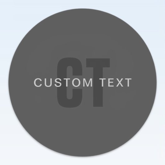 Modern donkergrijs Bewerkbare Monogram Design Sjab Ronde Sticker
