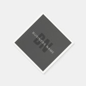 Modern donkergrijs Bewerkbare Monogram Design Sjab Servet (Hoek)