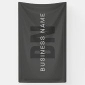 Modern donkergrijs Bewerkbare Monogram Design Sjab Spandoek (Verticaal)