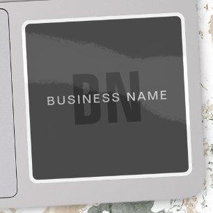 Modern donkergrijs Bewerkbare Monogram Design Sjab Sticker