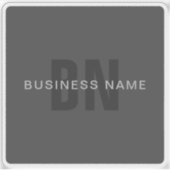 Modern donkergrijs Bewerkbare Monogram Design Sjab Sticker (Voorkant)