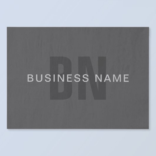 Modern donkergrijs Bewerkbare Monogram Design Sjab Tissuepapier