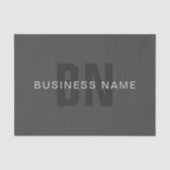 Modern donkergrijs Bewerkbare Monogram Design Sjab Tissuepapier (Voorkant)