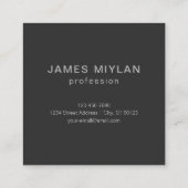 Modern donkergrijs Bewerkbare Monogram Design Sjab Vierkante Visitekaartje (Achterkant)