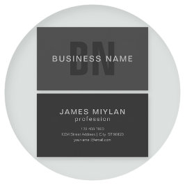 Modern donkergrijs Bewerkbare Monogram Design Sjab Visitekaartje