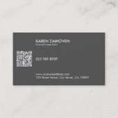 Modern Donkergrijs Monogram Professional Visitekaartje (Achterkant)