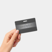 Modern donkergrijs verloop naam of bedrijfsnaam badge (Handheld)