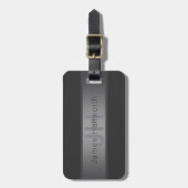 Modern donkergrijs verloop naam of bedrijfsnaam bagagelabel (Voorkant verticaal)