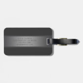 Modern donkergrijs verloop naam of bedrijfsnaam bagagelabel (Achterkant horizontaal)