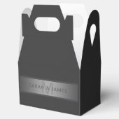 Modern donkergrijs verloop naam of bedrijfsnaam bedankdoosjes (Geopend)