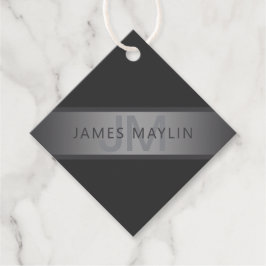 Modern donkergrijs verloop naam of bedrijfsnaam bedankjes labels