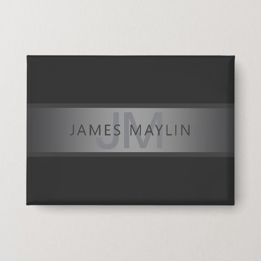 Modern donkergrijs verloop naam of bedrijfsnaam button (Voorkant)