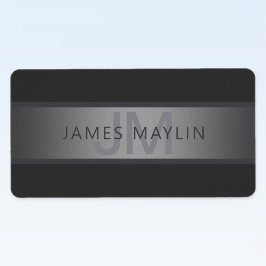 Modern donkergrijs verloop naam of bedrijfsnaam etiket