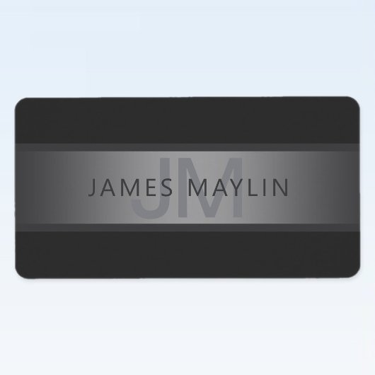Modern donkergrijs verloop naam of bedrijfsnaam etiket