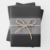 Modern donkergrijs verloop naam of bedrijfsnaam inpakpapier vel (In situ)