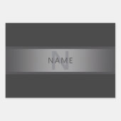 Modern donkergrijs verloop naam of bedrijfsnaam inpakpapier vel (Voorkant)