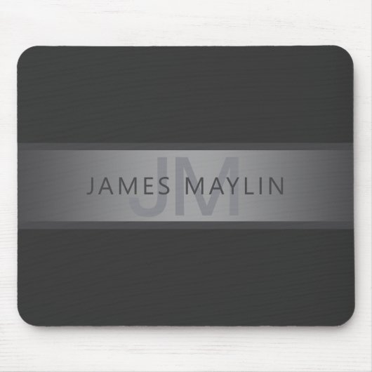 Modern donkergrijs verloop naam of bedrijfsnaam muismat (Voorkant)