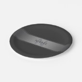 Modern donkergrijs verloop naam of bedrijfsnaam papieren bordje (Gekanteld)