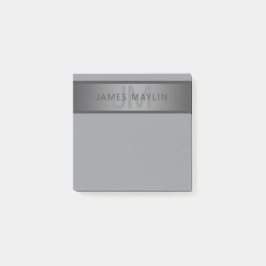 Modern donkergrijs verloop naam of bedrijfsnaam post-it® notes