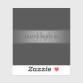 Modern donkergrijs verloop naam of bedrijfsnaam sticker (Vel)