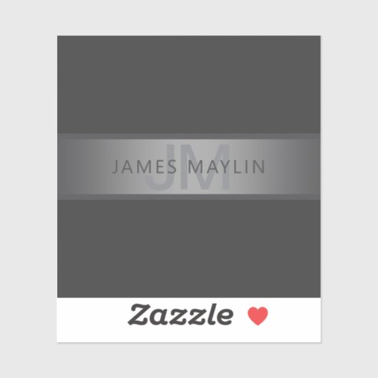 Modern donkergrijs verloop naam of bedrijfsnaam sticker (Vel)