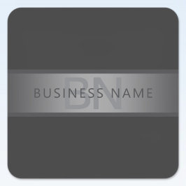 Modern donkergrijs verloop naam of bedrijfsnaam vierkante sticker