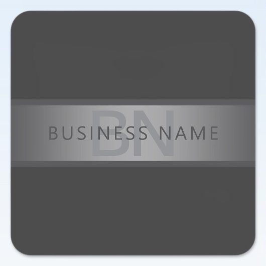 Modern donkergrijs verloop naam of bedrijfsnaam vierkante sticker