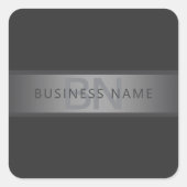 Modern donkergrijs verloop naam of bedrijfsnaam vierkante sticker (Voorkant)