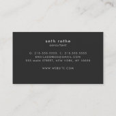 Modern Donkergrijs zilver Professional Visitekaartje (Achterkant)