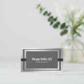 Modern Donkergrijs zilver Professional Visitekaartje (Staand voorkant)