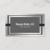 Modern Donkergrijs zilver Professional Visitekaartje (Voorkant)