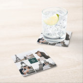 Modern Donkergroen 4 Fotogalerij en Monogram Kartonnen Onderzetters (Insitu)